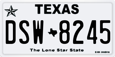 TX license plate DSW8245