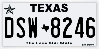 TX license plate DSW8246