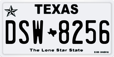 TX license plate DSW8256