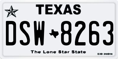 TX license plate DSW8263