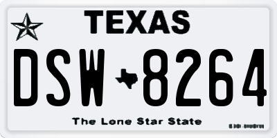 TX license plate DSW8264
