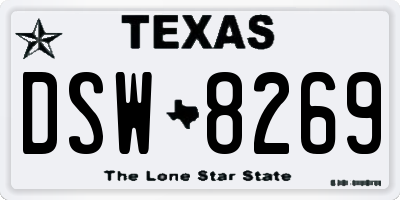 TX license plate DSW8269