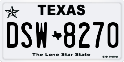 TX license plate DSW8270
