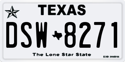 TX license plate DSW8271