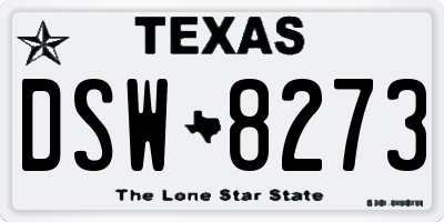 TX license plate DSW8273