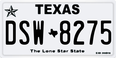 TX license plate DSW8275