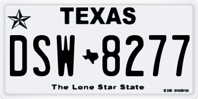 TX license plate DSW8277