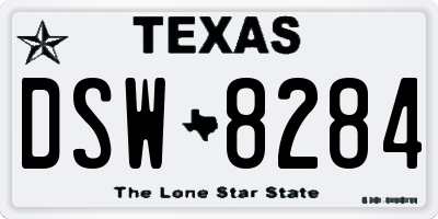 TX license plate DSW8284