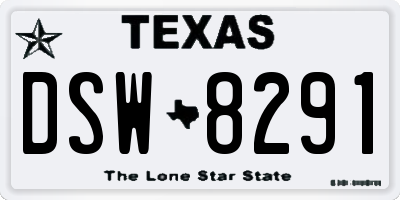 TX license plate DSW8291