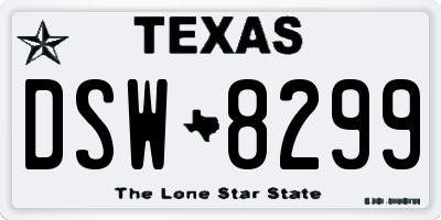 TX license plate DSW8299