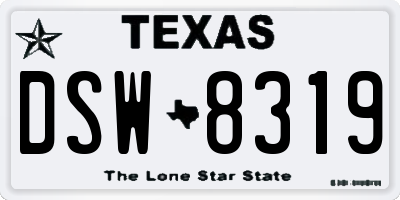 TX license plate DSW8319
