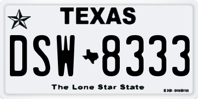 TX license plate DSW8333