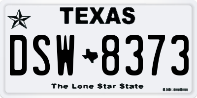 TX license plate DSW8373