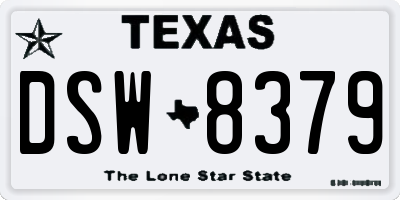 TX license plate DSW8379