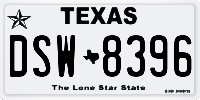 TX license plate DSW8396