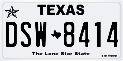 TX license plate DSW8414