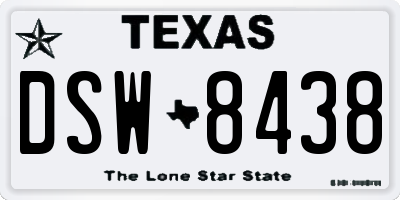 TX license plate DSW8438