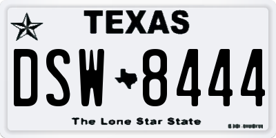 TX license plate DSW8444