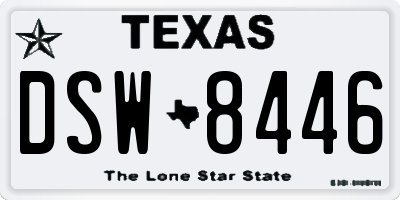 TX license plate DSW8446