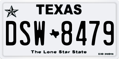 TX license plate DSW8479