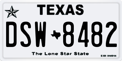 TX license plate DSW8482