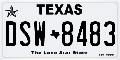 TX license plate DSW8483