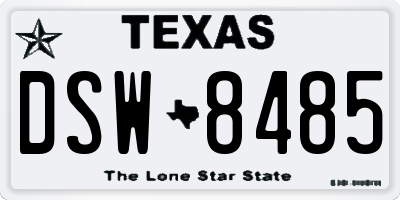 TX license plate DSW8485