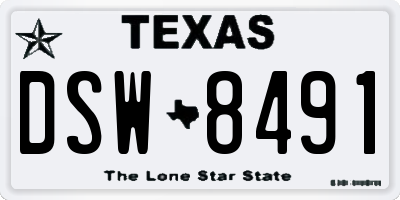 TX license plate DSW8491
