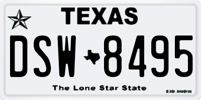TX license plate DSW8495