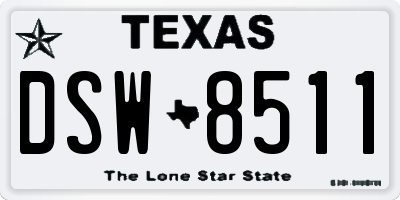 TX license plate DSW8511