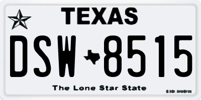 TX license plate DSW8515
