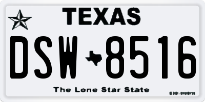 TX license plate DSW8516