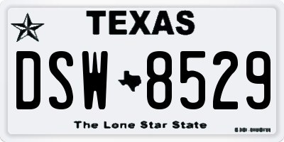 TX license plate DSW8529