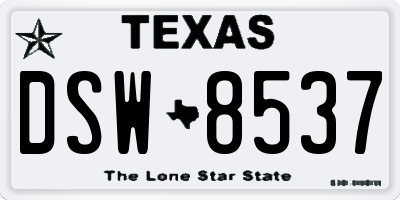 TX license plate DSW8537