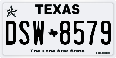TX license plate DSW8579