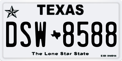 TX license plate DSW8588
