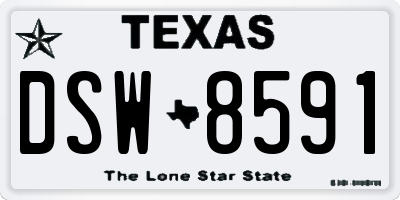 TX license plate DSW8591
