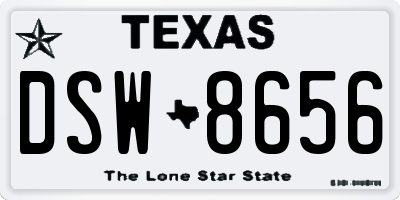 TX license plate DSW8656
