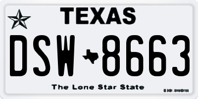 TX license plate DSW8663