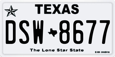 TX license plate DSW8677