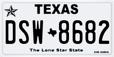 TX license plate DSW8682