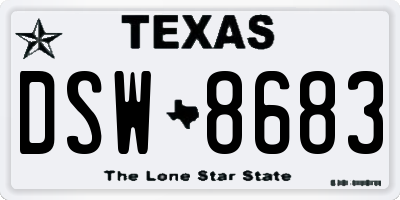 TX license plate DSW8683