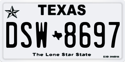 TX license plate DSW8697