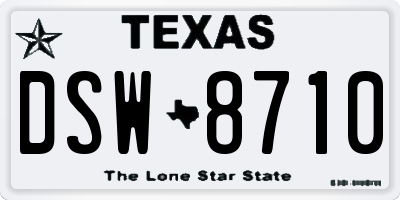 TX license plate DSW8710