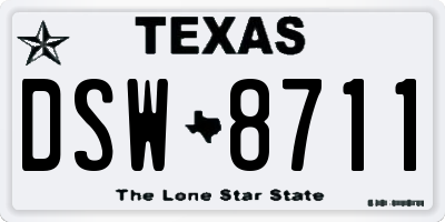 TX license plate DSW8711