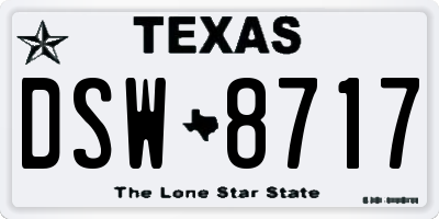 TX license plate DSW8717
