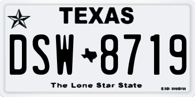 TX license plate DSW8719