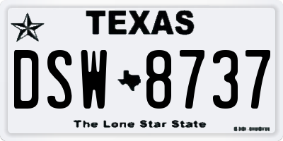 TX license plate DSW8737