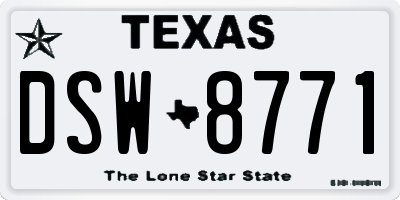 TX license plate DSW8771