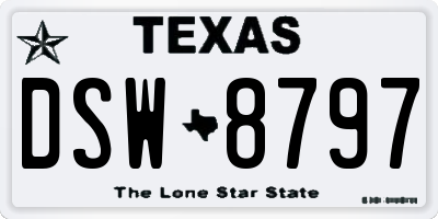 TX license plate DSW8797